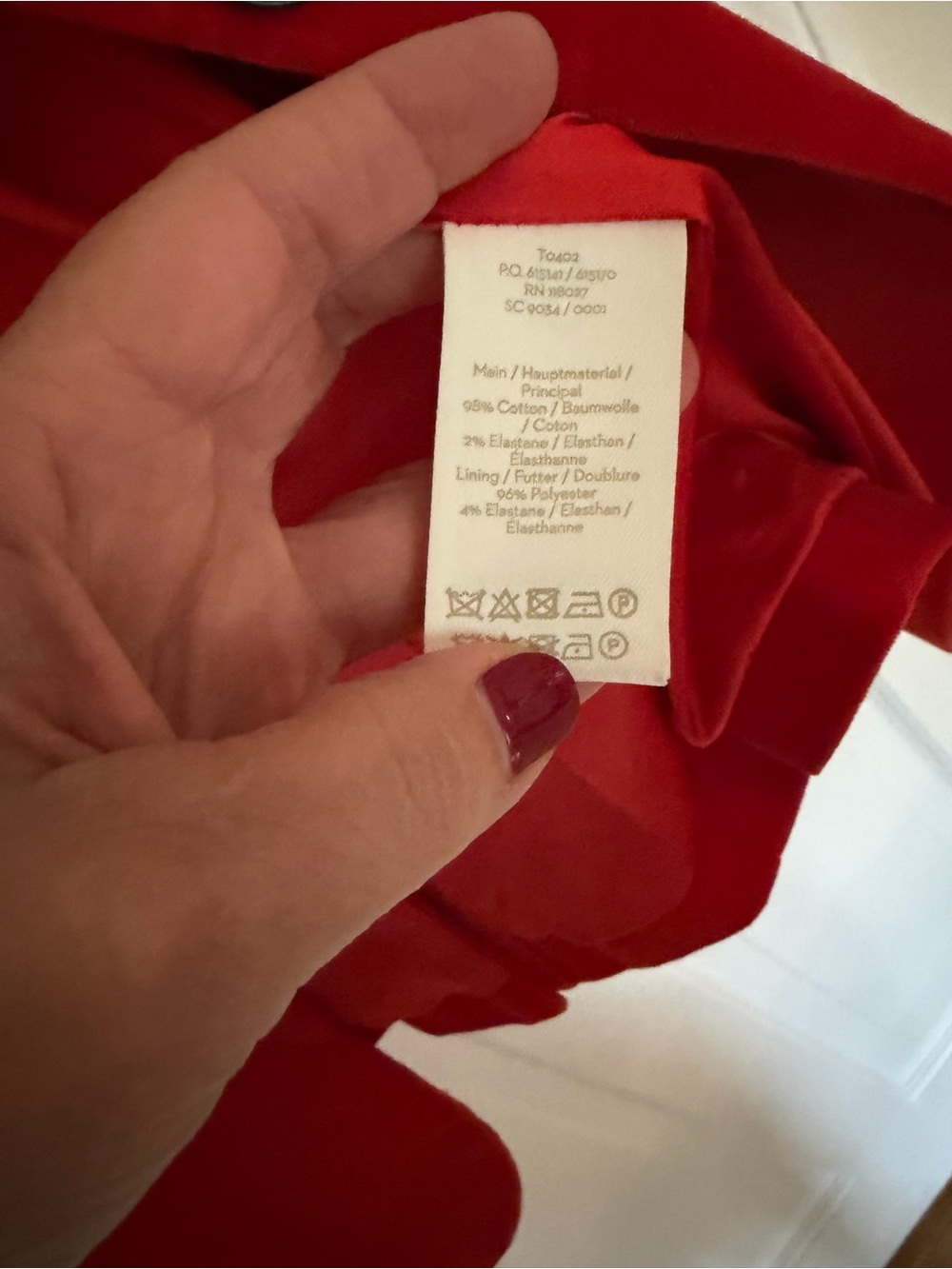 Boden Red Single-Button Velvet Blazer - Picture 5 of 8